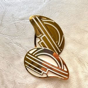 Vintage 1980’s brass & enamel earrings